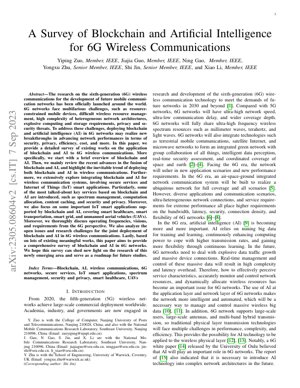 PDF Document Cover - Survey of Blockchain and AI for 6G Wireless Communications