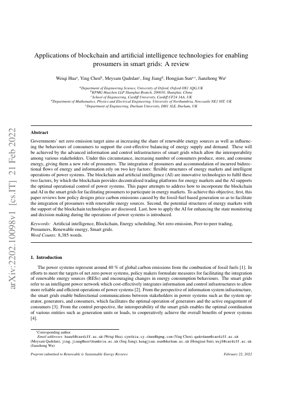 PDF Document Cover - Blockchain and AI Technologies for Prosumers in Smart Grids: A Comprehensive Review